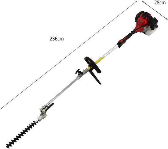 Draadloze Benzine Tuin Multitool 5-in-1 met Lange Steel: Heggenschaar, Kettingzaag, Strimmer — afbeelding 3