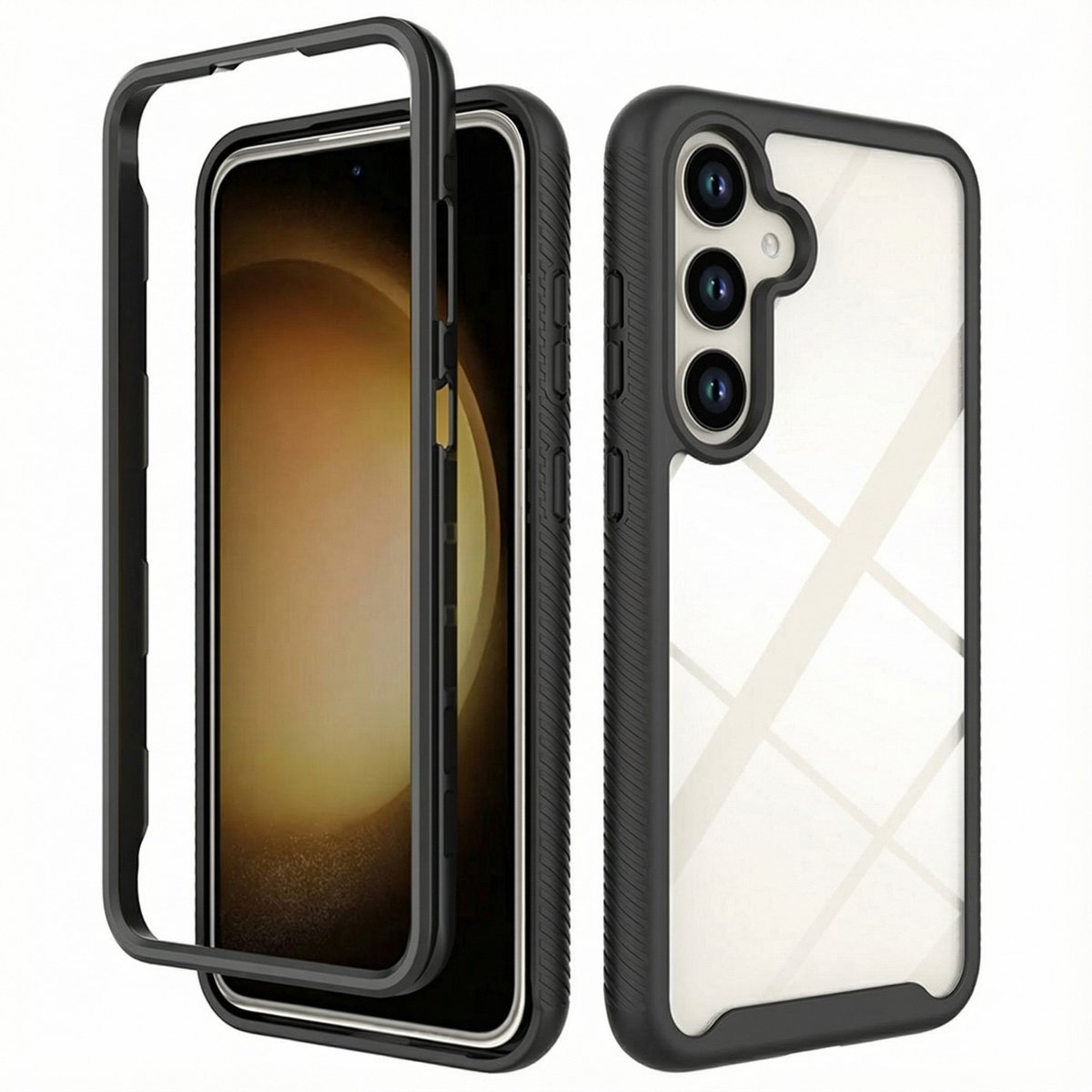 imoshion Hoesje - Geschikt voor Samsung Galaxy S24 Plus - 360° Full Protective Case - Zwart