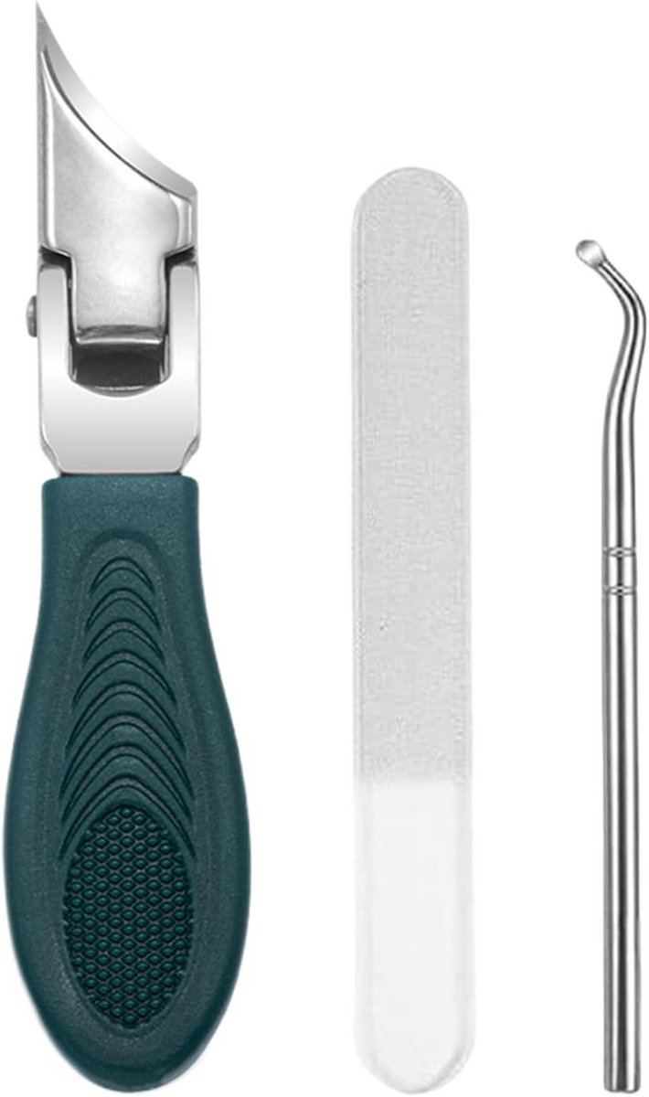 Gebogen Nagelknippers Set van 3 voor Dikke Nagels en Pedicure