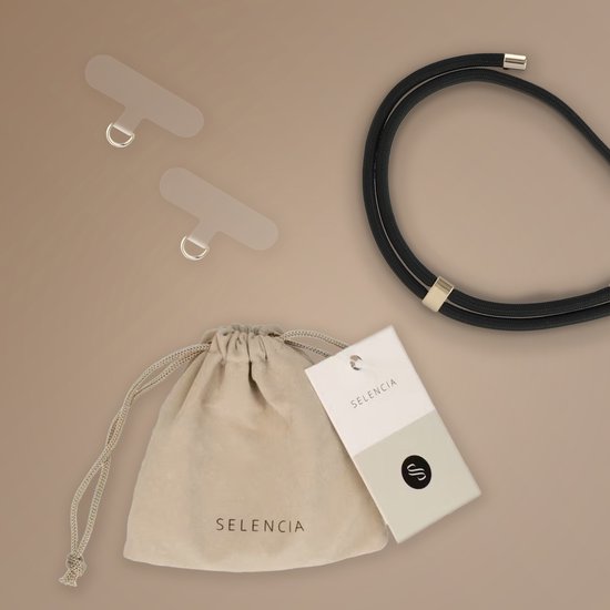 Selencia Cordon téléphonique universel - Chaîne téléphonique Universelle - Zwart / Zwart