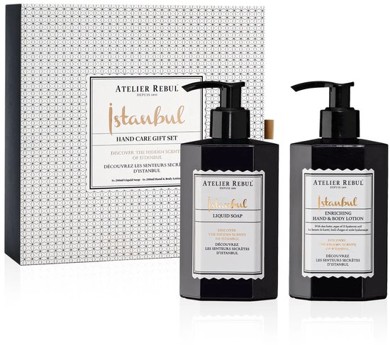 Atelier Rebul Istanbul - Hand Care Geschenkset - Handzeep + Bodylotion (250ml) - Houtige & Kruidige Geur - Cadeauset voor Man & Vrouw