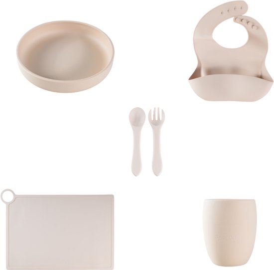 Sproudsy Serviesset Serene - Kinderservies - Cadeau de naissance - Bébé - 5 pièces - Ivory