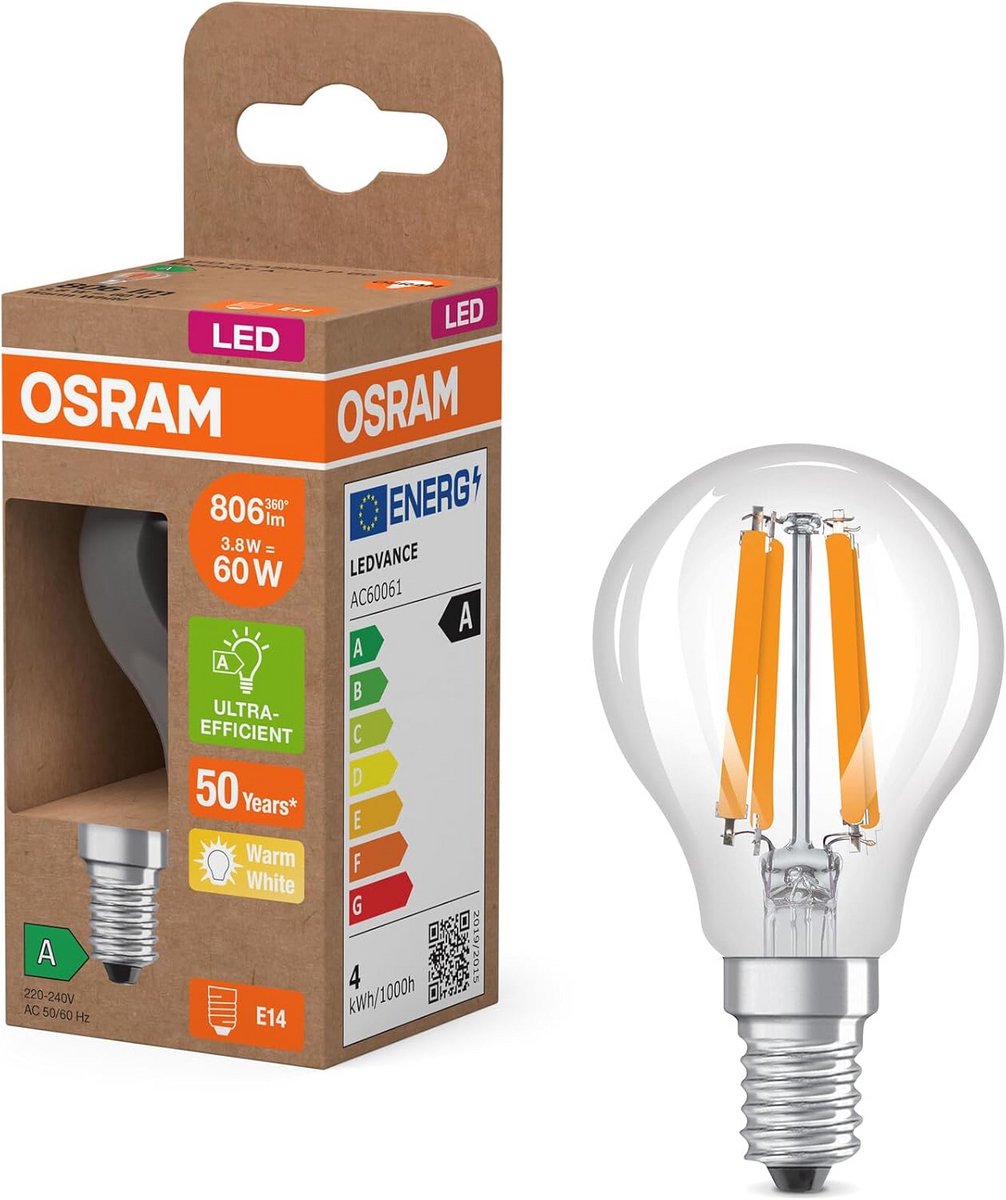 LED Lamp Minibol E14 806 Lumen Warm Wit Licht Energieklasse A 6 Stuks
