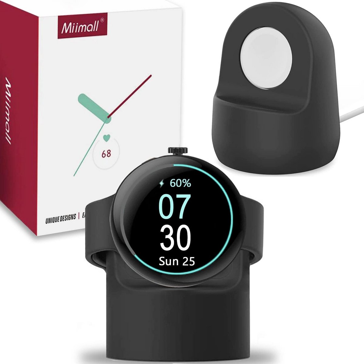 Oplaadstation Dock voor Smartwatch, Siliconen Houder met Antislipbasis