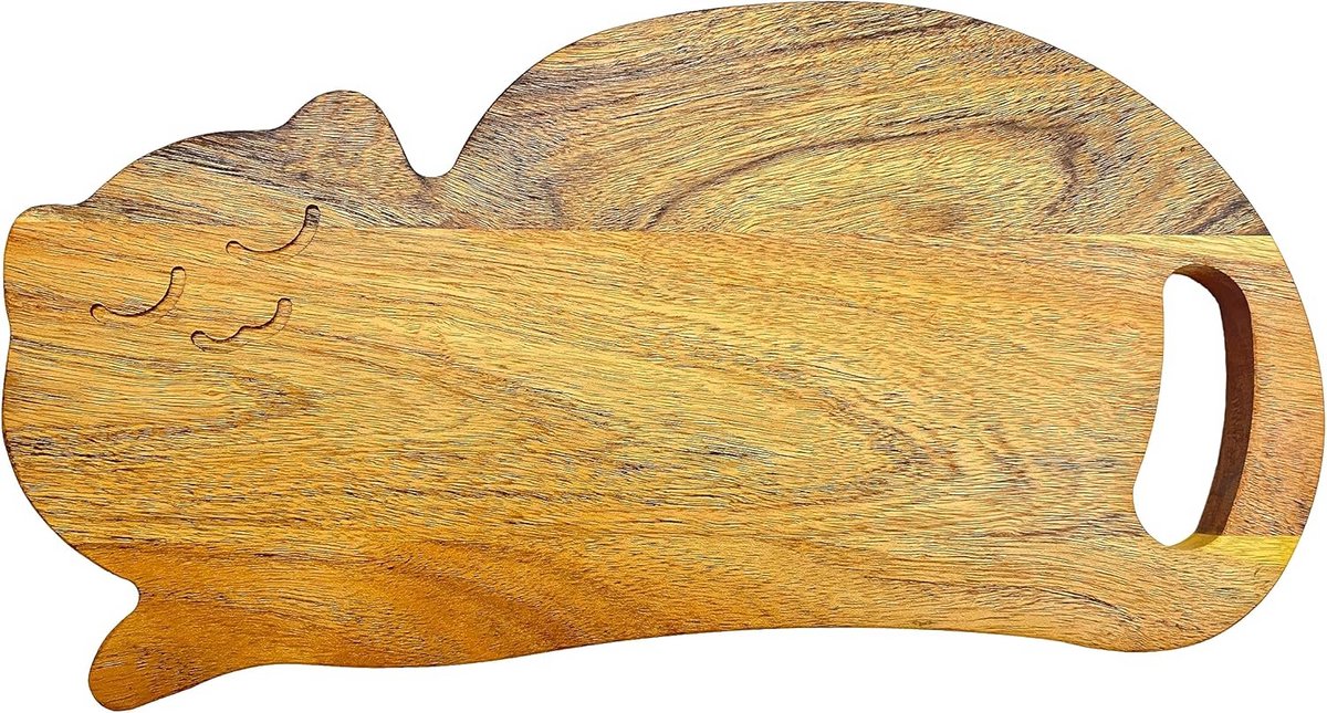 Decoratieve Houten Snijplank in Kattenvorm - Serveerplank voor Kaas en Borrelplank