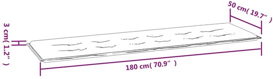 vidaXL Coussin de banc de jardin gris 180x50x3 cm