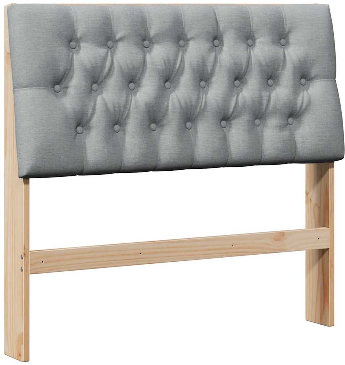 vidaXL Gestoffeerd - hoofdbord - Lichtgrijs - 100 - cm - Massief - grenenhout