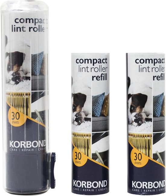Nl Compact Set Compact Pluisroller Reisset met 3 Navullingen - Ideaal voor Onderweg en ...