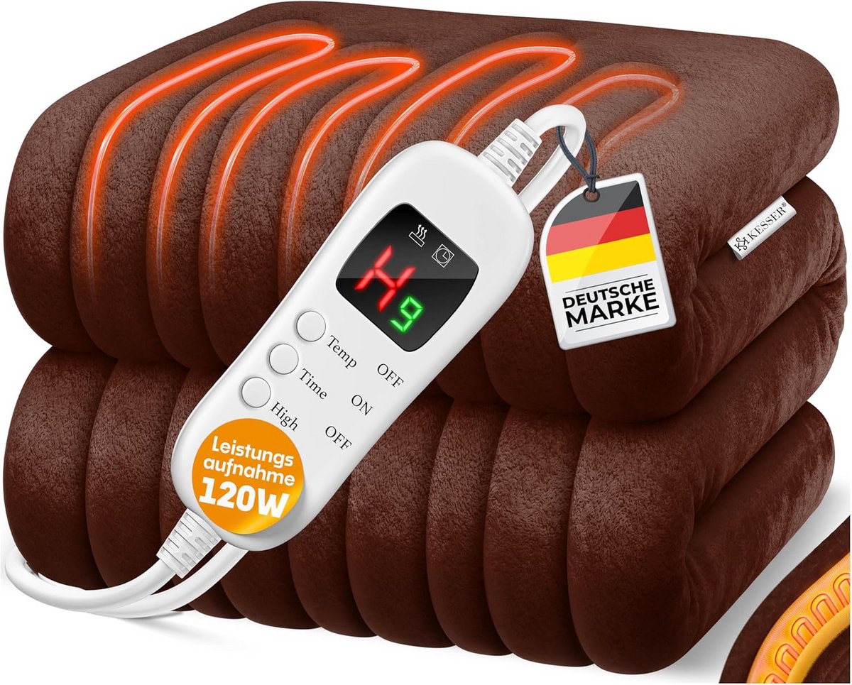 XXL Elektrische Warmtedeken met Timer en 9 Warmtestanden | Wasbaar