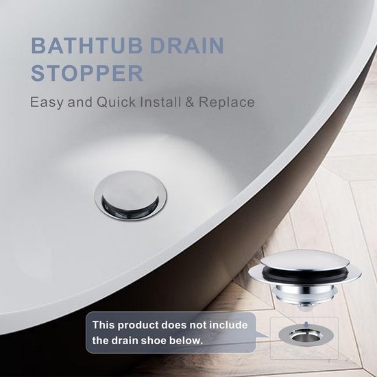 Universele Badstop Universeel Tip-Toe Doucheput Plug Verchroomd | bol