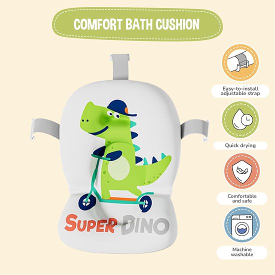 Baby Bad - Baby Badje met Standaard - met Kussen en Thermometer - XXL - Babycadeau - Opklapbaar Bad - Groen van Merkloos — afbeelding 2