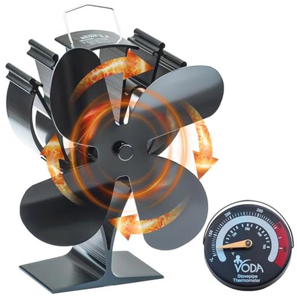 Houtkachel Ventilator - Warmte Aangedreven Kachel Fan voor Efficiënte Warmte Circulatie