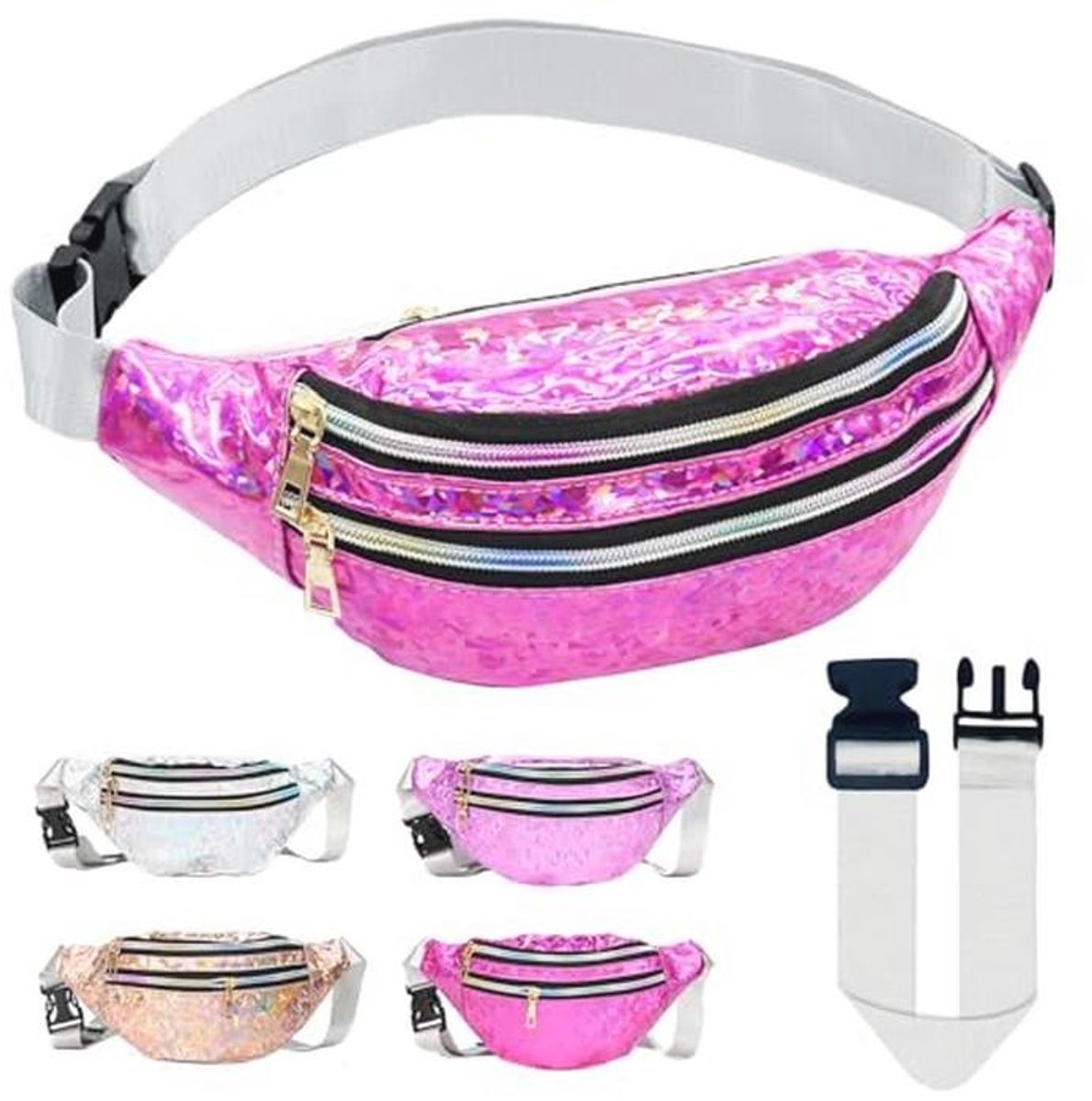 Waterdichte Metallic Heuptas voor Festivals en Outdoor Activiteiten