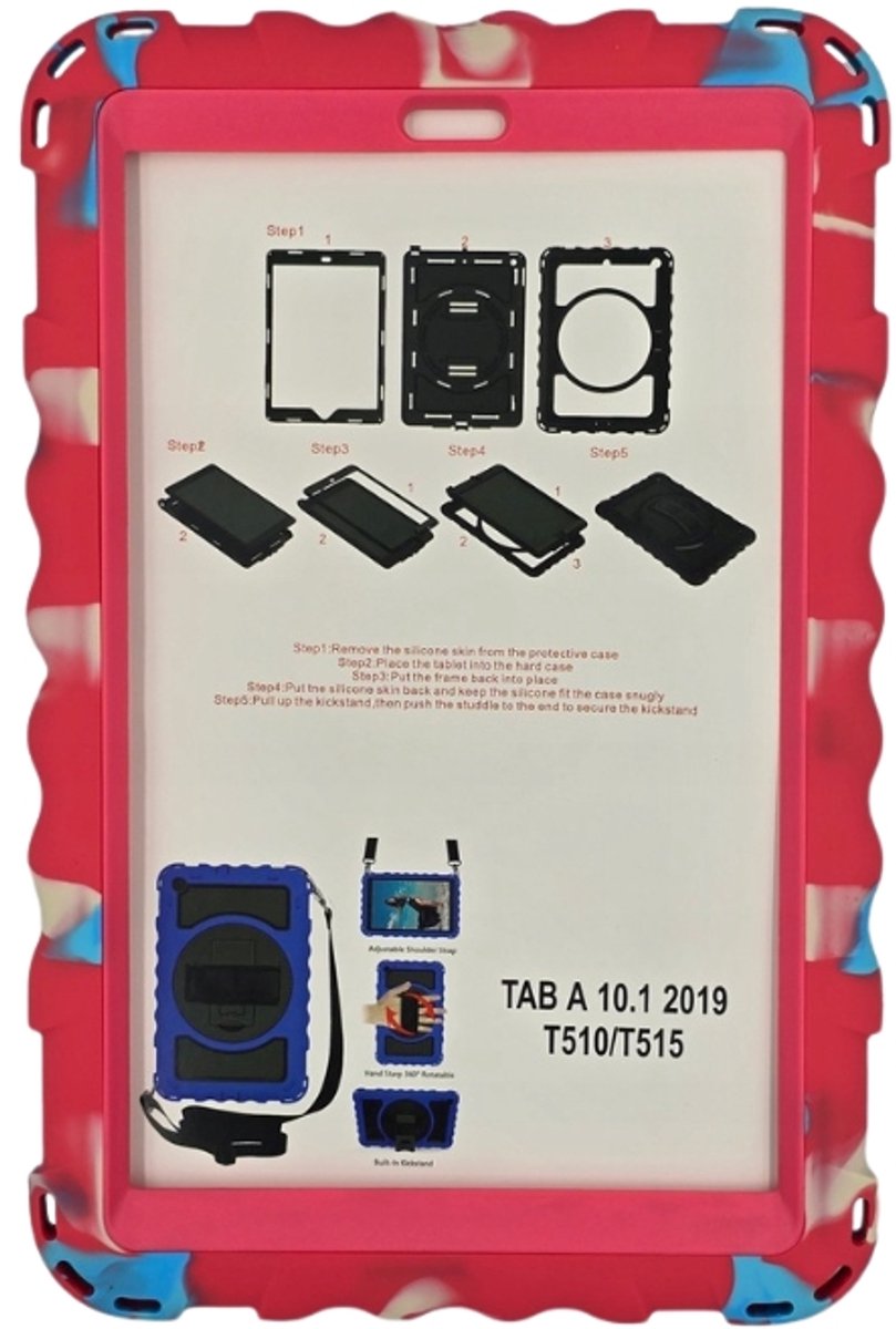 Tablet Case iPad 10.2 (2019-2020-2021), iPad 7 - 8 - 9 roze mix