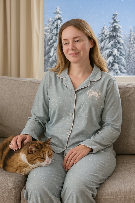Luxe Dames Pyjama met Doorknoop – Warm & Cosy Winterset – Beschikbaar in Roze, Blauw & Groen – S-3XL – Premium Kwaliteit - Pyjamaset dames