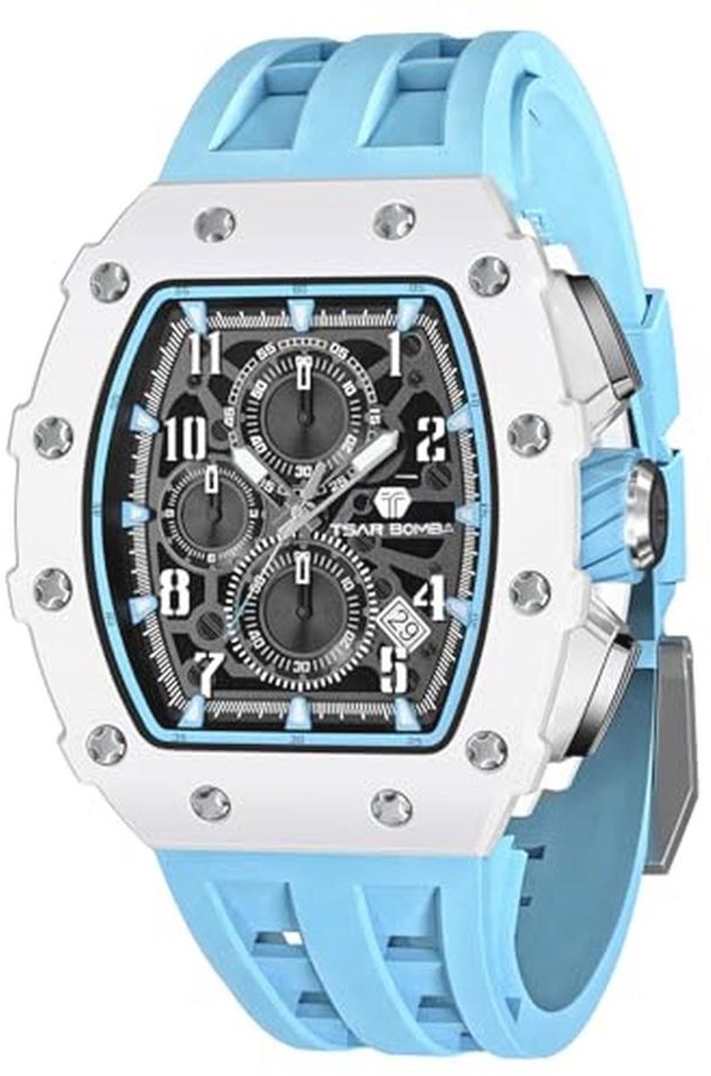 Luxe Vierkante Herenhorloge met Chronograaf - Waterdicht en van Saffierglas