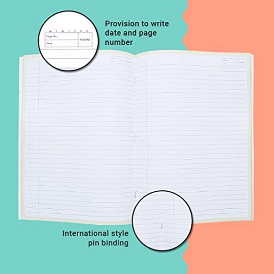 Regenboogontwerp Zacht Gebonden Lang Boek - Enkele Lijn - 21 cm x 19,7 cm - Pack van 6 — afbeelding 2