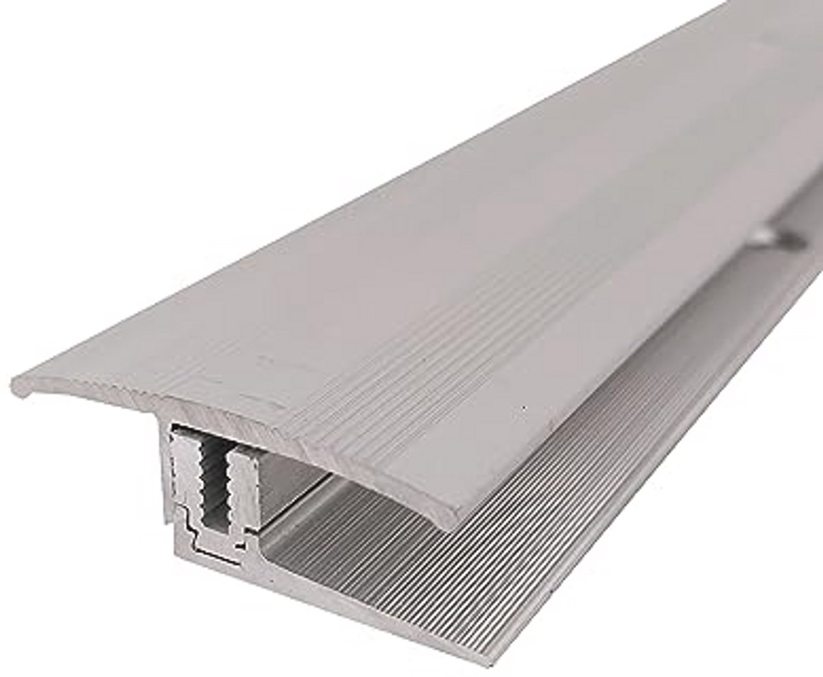 Flexibel overgangsprofiel voor parket- en laminaatvloeren - 90 cm lang, 35 mm breed, zilve