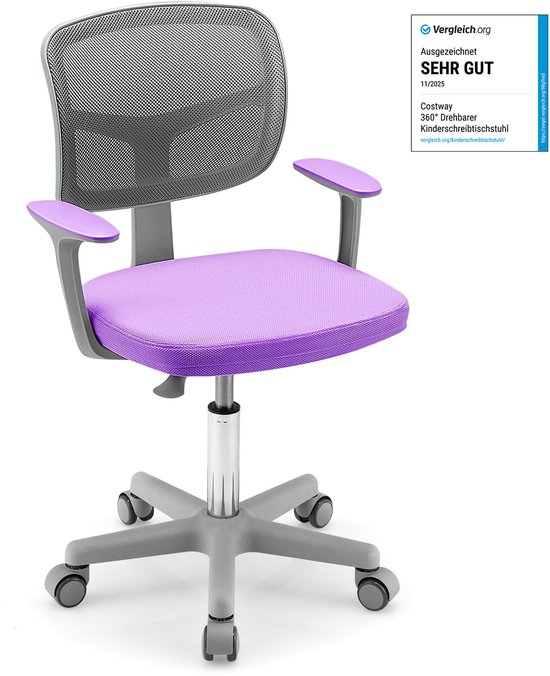 COSTWAY 360° draaibare kinderbureaustoel, 80-91,5 cm, in - COSTWAY - €69,99