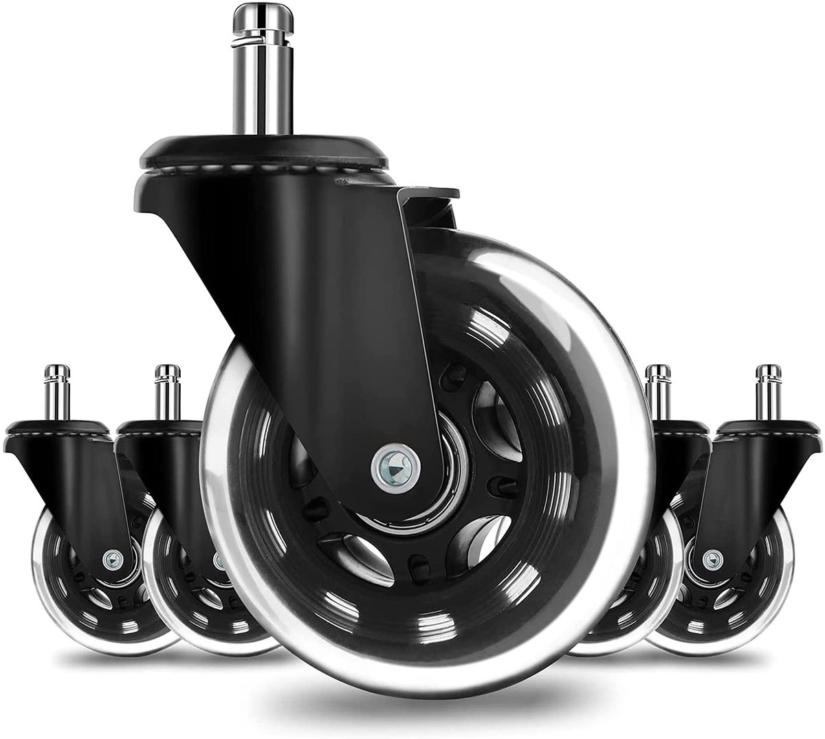 5 Stuks Rollerblade Rubber Vervangwielen - Stil en Geschikt voor Houten Vloeren, Tapijt en Tegels