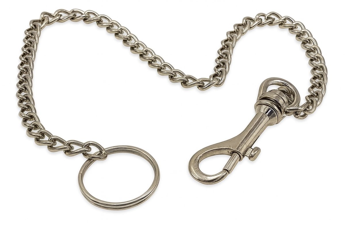 Firavggu 2 stuks sleutelketting broek roestvrij staal 40 cm portefeuille sleutelhanger ketting portemonnee ketting portemonnee ketting met karabijnhaak zilver voor portemonnee portemonnee sleutels