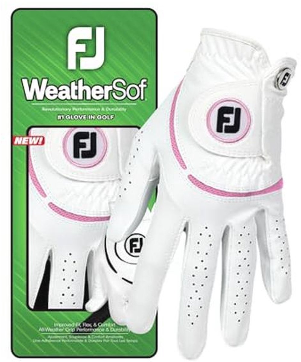 Dames Golfhandschoen WeatherSof - Wit/Roze