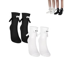 2 paar - Leuke sokken om de handen vast te houden - Magnetische sokken om de handen vast te houden van de pop - Leuke en eigenzinnige sokken - Zachte en leuke 3D-sokken voor beste vrienden - Een leuk cadeau voor mannen, vrouwen, stellen en vrienden