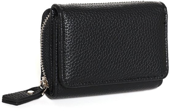 Kleine portemonnee voor dames - met rits - vakje voor munten en kaartvakken - 10*8*4cm -Zwart