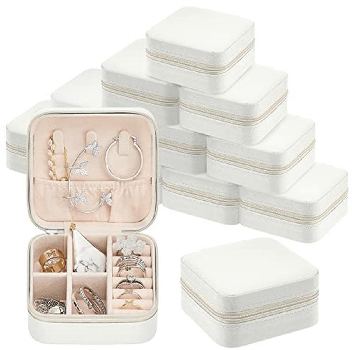 Mini sieraden opbergdozen – 12 stuks compacte reiskoffers voor vrouwen en meisjes