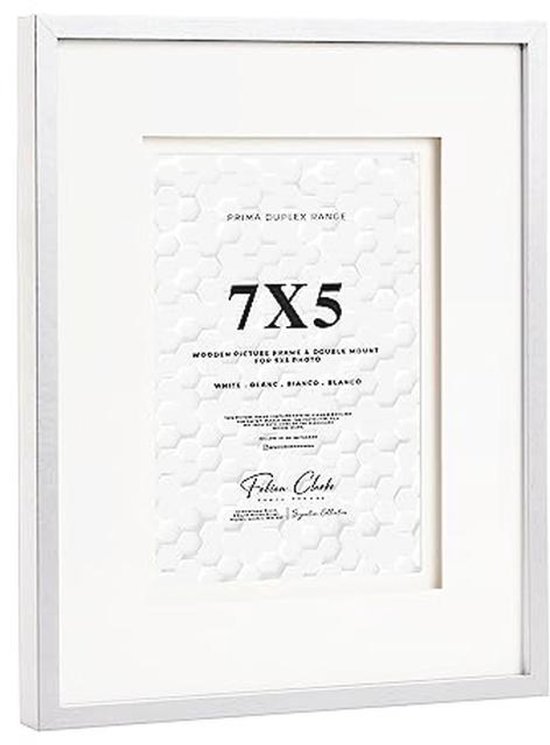 Fabian Clarke London Modern Black Wooden Picture Frame With White Mount Including Glass For Hang Portrait or Landscape (A1