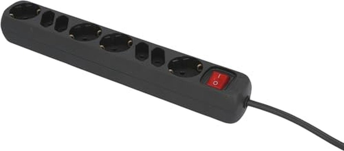 Tafelstopcontact met stekkerschakelaar - 4 Schuko en 4 Euro stopcontacten - 1,4m - 3500W