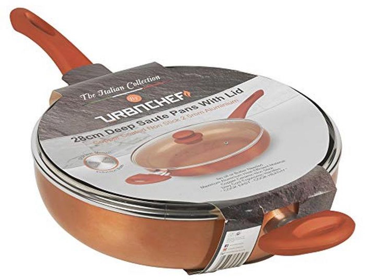Diepe Saute Pan 28cm Met Deksel - Keramische Antiaanbaklaag - Geschikt Voor Inductie