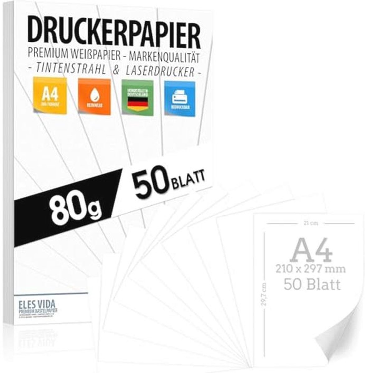 Premium A4 Printerpapier 80g - Wit Kopieerpapier voor Laser- en Inkjetprinters