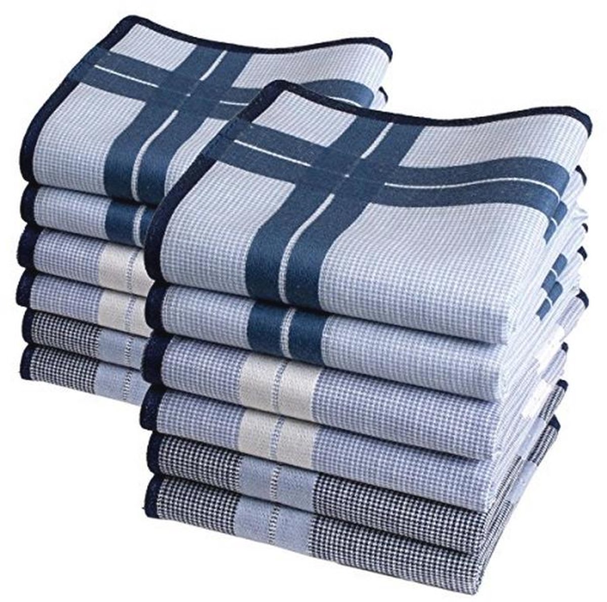Grote heren zakdoeken 40x40 cm - 12 stuks - 100% katoen