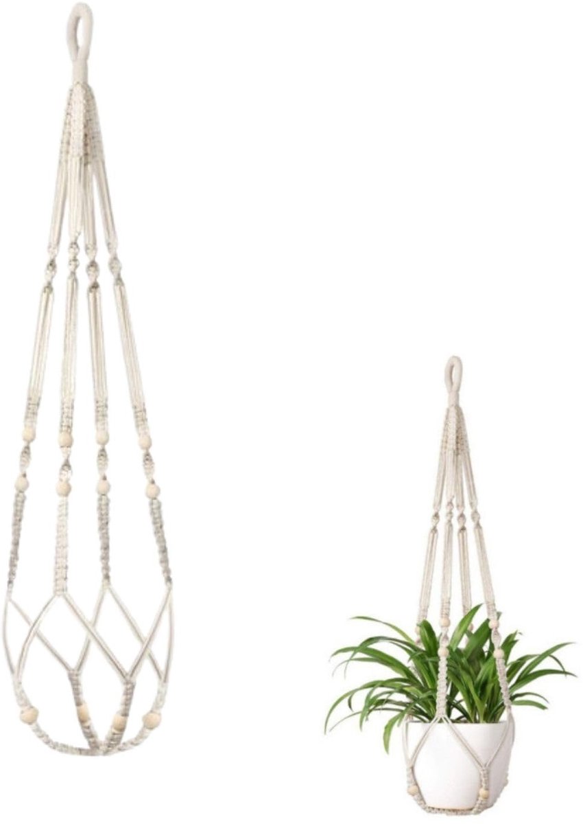 Unyqoos® Handgemaakte macramé bloempothouder voor binnenruimtes en balkons
