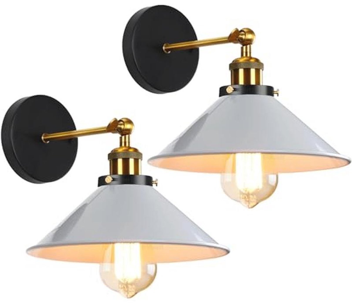 Muurlampen E27 Industrieel Modern - 2 Stuks Verstelbare Wandlampen voor Binnen