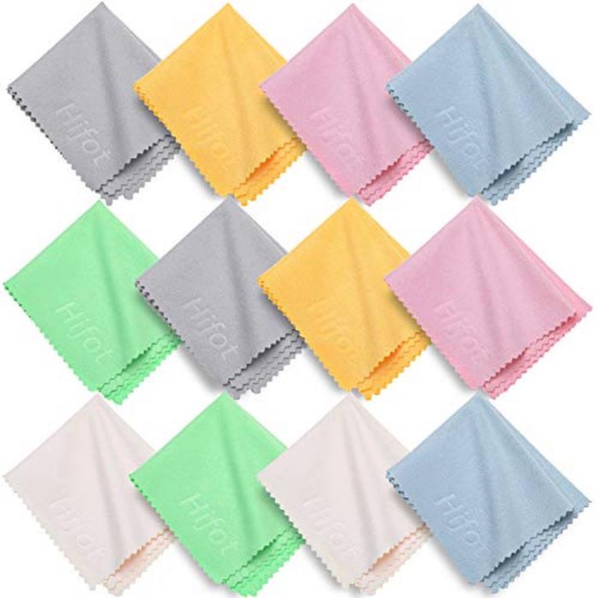 Microvezel Reinigingsdoek 12 Stuks voor Brillen, Tablets, Telefoons en Schermen - 14,5 cm x 17,5 cm