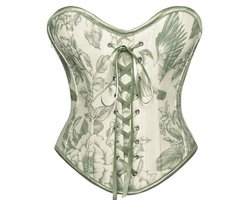 Vrouwen Renaissance Corset Bloemen Lace-up Corset Top Off Shoulder Vintage Korsetten Bustiers