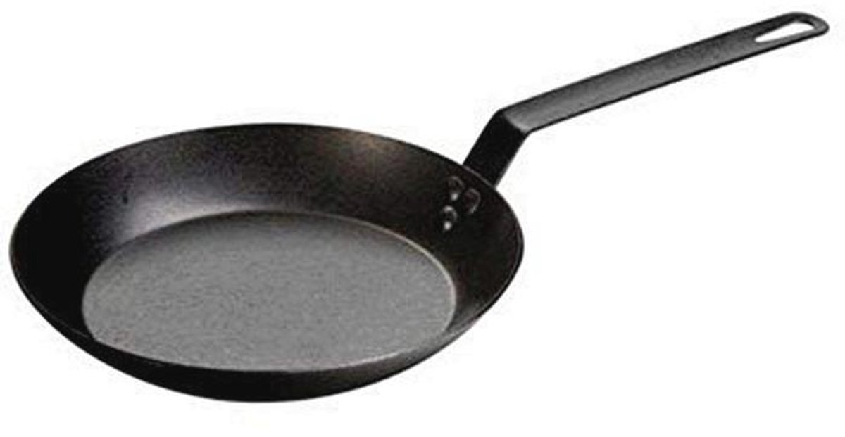 Klein ronde pre-seasoned koekenpan van koolstofstaal 25,4 cm