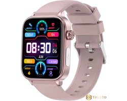 TRESTO - GlucoWatch - ECG Hartslagmeter - horloge - meter - Smartwatch - Lichtroze