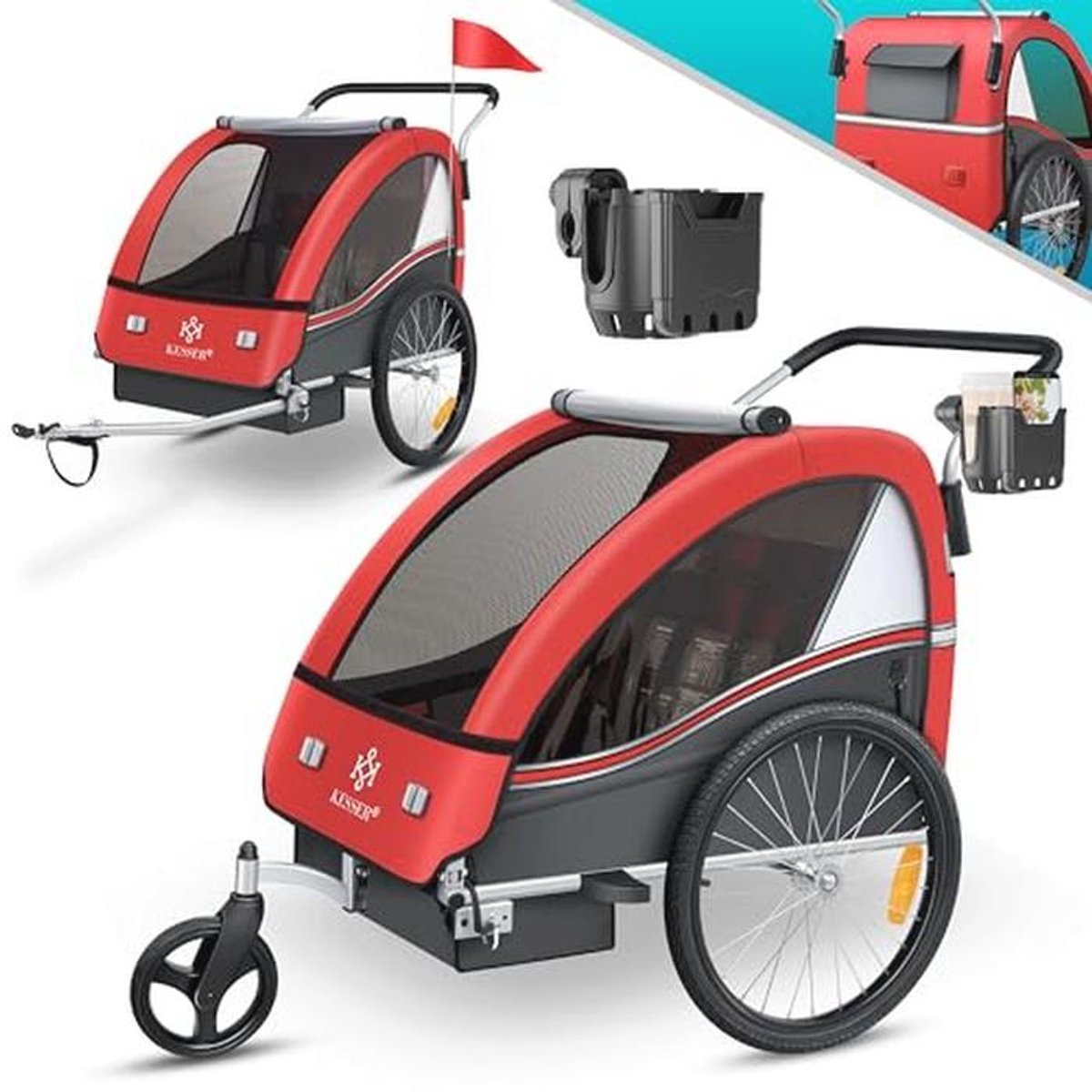 KESSER Sport-RX Kinderfietskar 2-in-1