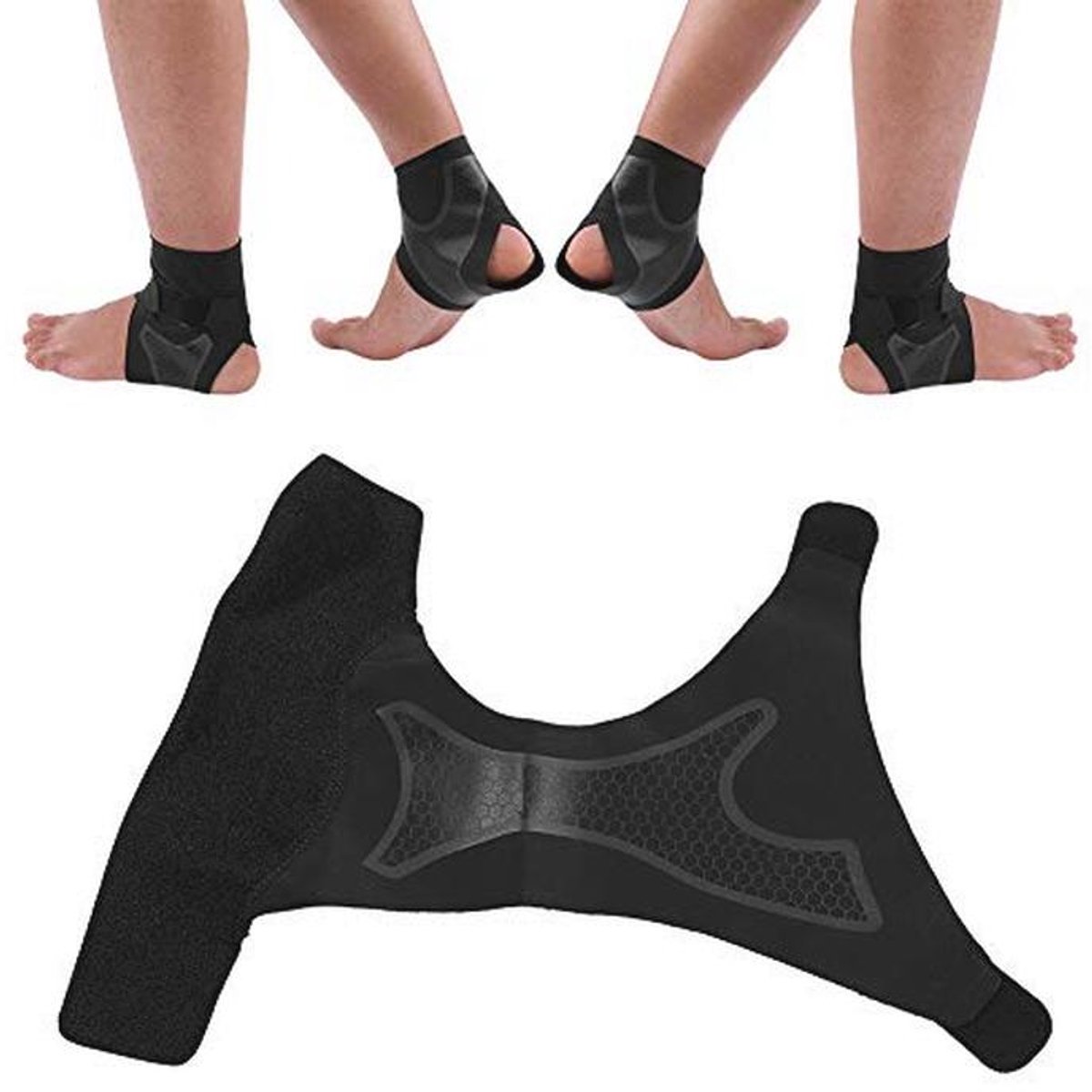 Verstelbare enkelbrace en kniebescherming voor sport en fitness