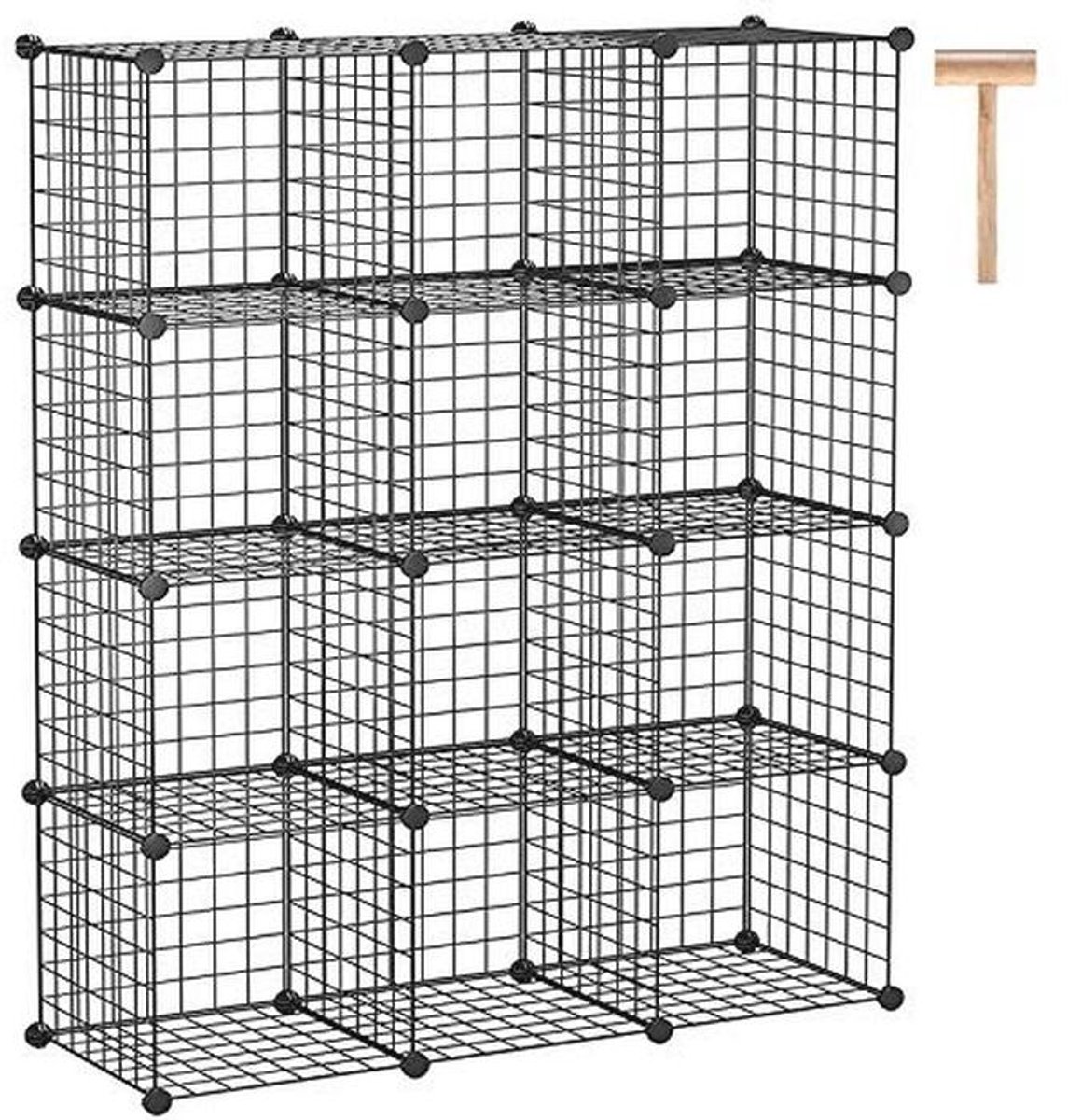 12-kubus draadopslag voor thuis - Modulaire boekenplank en organizer
