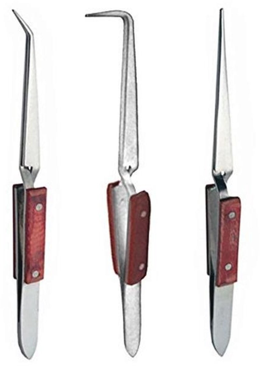 Hoek Pincet Set - 6.5" en 6" Soldeerpincetten voor Precisiewerk