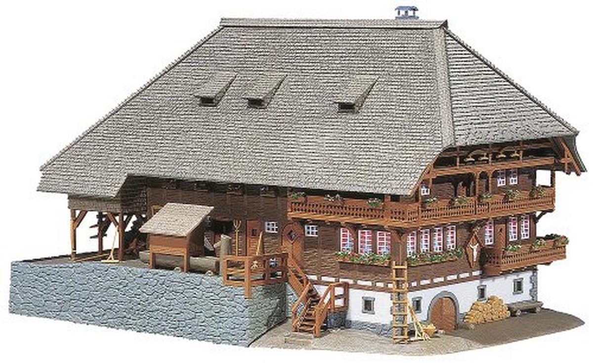 Boerderij model Zwarte Woud, bruin/grijs - bouwpakket