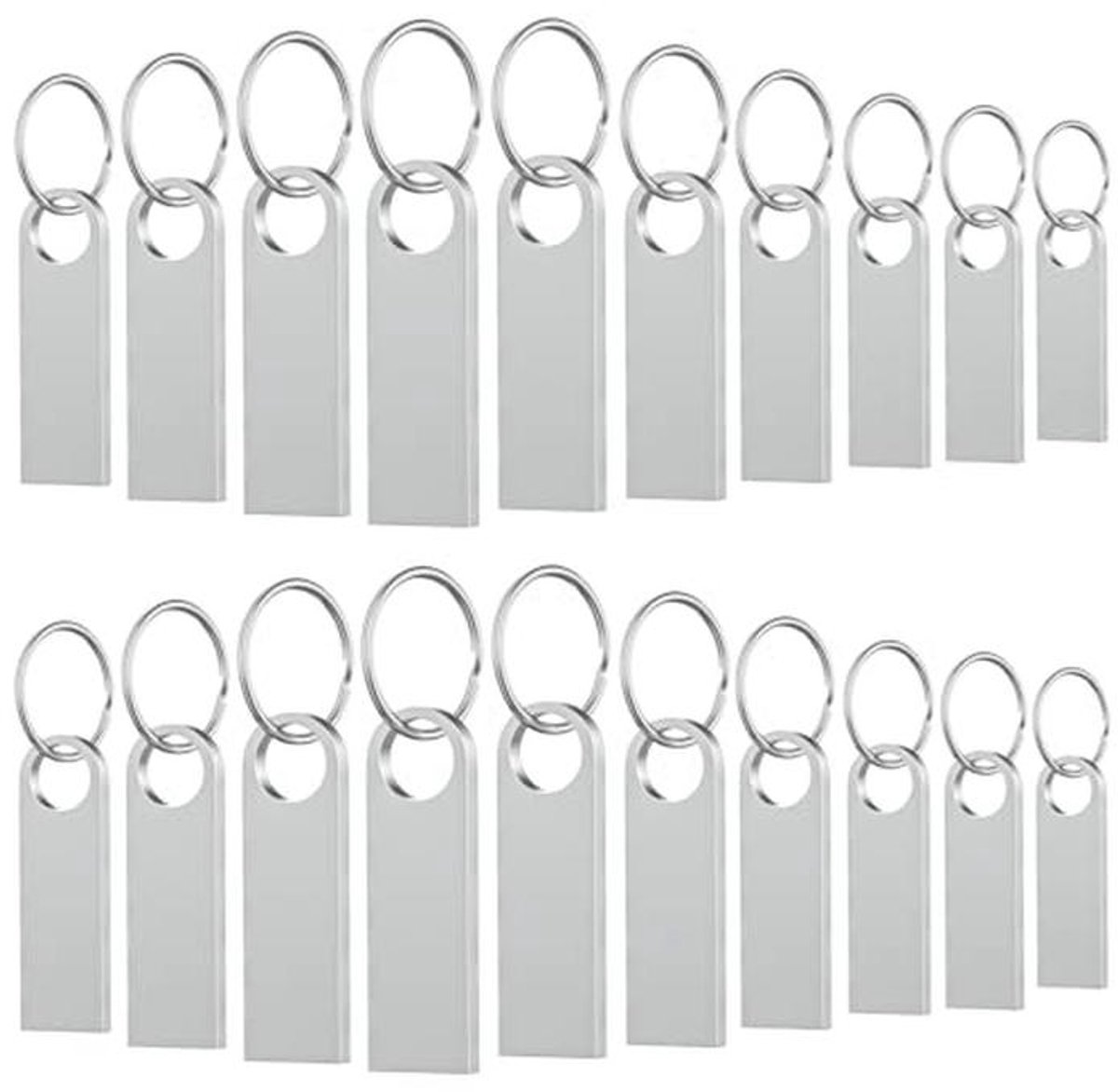 8GB Mini USB-Sticks Set van 20 - Waterdichte Draagbare Geheugensticks met Sleutelhangers