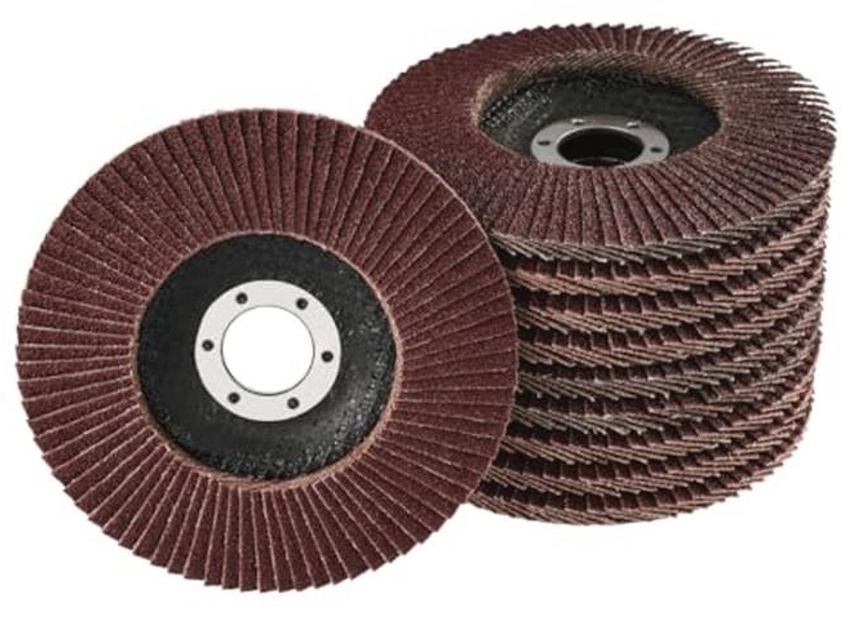 10 Lamellenschijven Ø 125 mm - Korrel 120 voor Metaal en Hout - Professionele Kwaliteit voor Haakse Slijpers