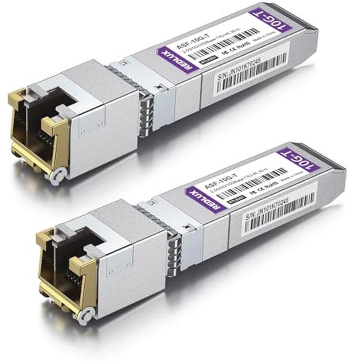 10G SFP+ RJ45 Mini-Gbic Module - CAT.6a/CAT7 Connector - 10GBase-T Transceiver - 30M - 2Packs