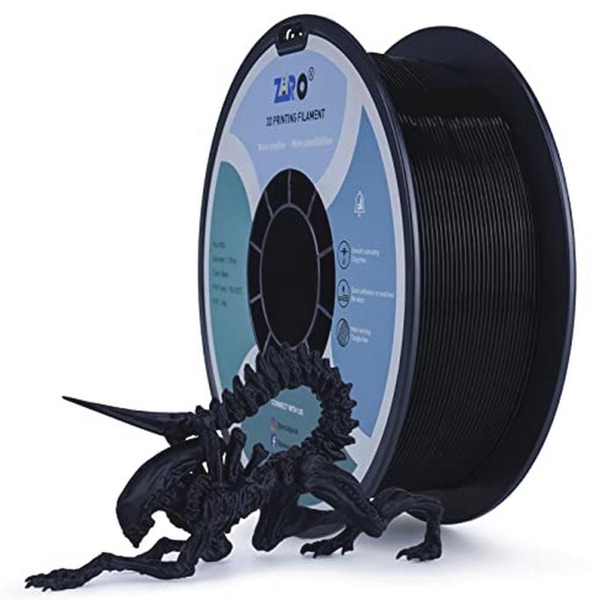 1.75mm PLA PRO 3D Printer Filament - 1KG Zwart - Hoge Nauwkeurigheid