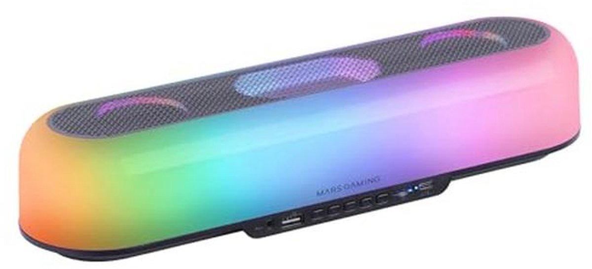 Draagbare Speaker en Soundbar met RGB Verlichting - 20W Triple Driver Gaming Speakers - Bluetooth 5.3, USB, MicroSD, AUX, FM